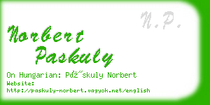 norbert paskuly business card